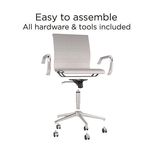 Everell Fabric Managers Chair, Supports Up To 275 Lb, 16.4" To 20.1" Seat Height, Heather Gray Seat/back, Chrome Base