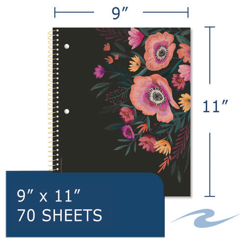 Studio Series Notebook, 1-subject, College Rule, Assorted Cover Set 3, (70) 11 X 9 Sheets