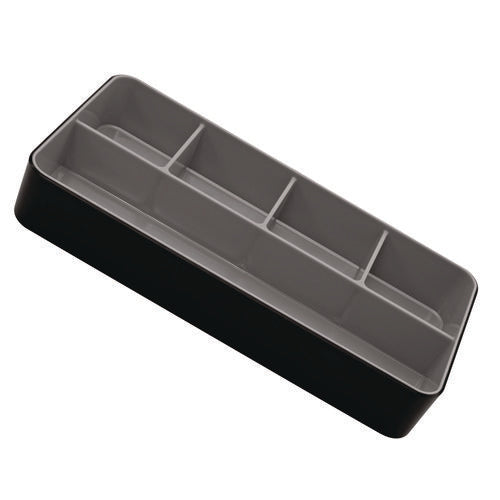 Fusion Five-compartment Plastic Accessory Holder, Plastic, 12.25 X 6 X 2, Black/gray