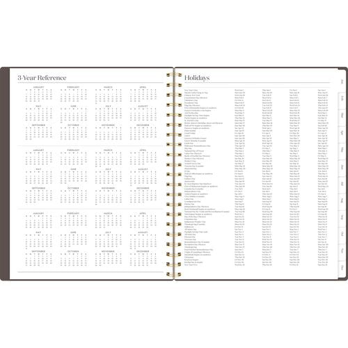 Workstyle Weekly/monthly Planner, 11 X 9.38, Brown/gold Cover, 12-month (jan To Dec): 2025