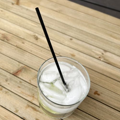 Cocktail Straws, 8", Polypropylene, Black, 5,000/carton