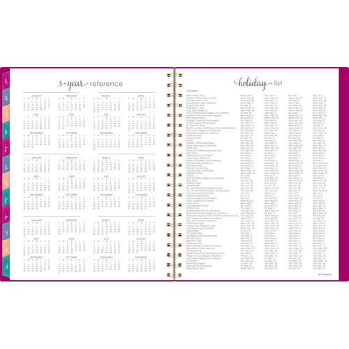 Harmony Weekly/monthly Poly Planner, Weekly: Vertical Format, 11 X 9.38, Purple/gold Cover, 13-month (jan To Jan): 2025-2026