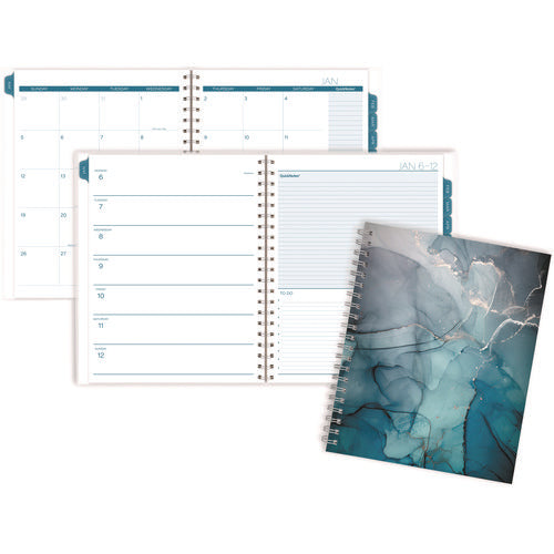 Glacier Weekly/monthly Planner, Glacier Artwork, 11" X 9.25", Blue/gray/silver Cover, 12-month (jan To Dec): 2025