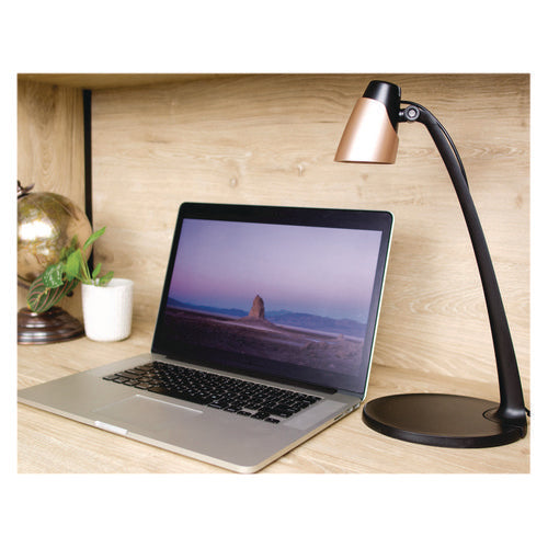 Modern Led Desk Lamp, Black/rose Gold