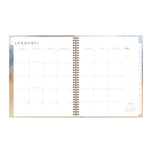 One Tree Planted Andrea Weekly/monthly Planner, Abstract Artwork, 11" X 8.5", Blue/sand/green Cover, 12-month (jan-dec): 2025