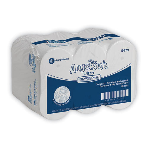 Angel Soft Ps Compact Coreless Premium Bathroom Tissue, 2-ply, White, 660 Sheets/roll, 18/carton