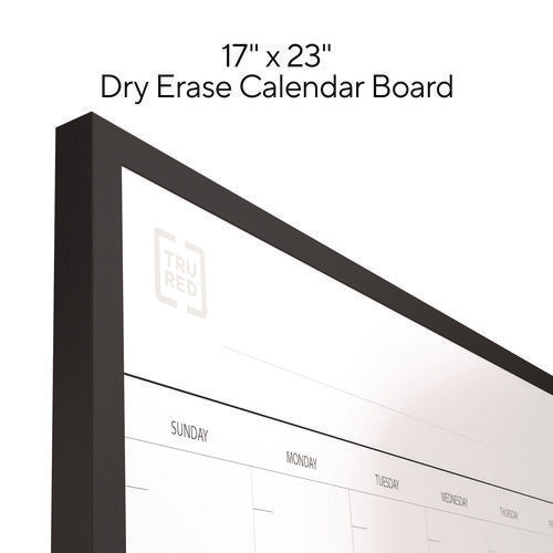 Magnetic Steel Dry Erase Combo Board, Monthly Planning/scheduling, 23" X 17", White/natural Surface, Black Aluminum Frame