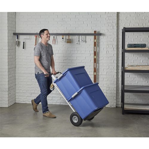 Heavy Duty 4-in-1 Truck, Supports 800 Lb (hand Truck) 1,000 Lb (cart/platform Truck), 19.69" X 18.7" X 48.31", Silver/black