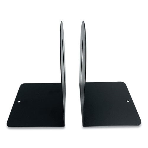 Steel Bookends, Fashion Style, Nonskid, 5.5 X 4.75 X 7.25, Black, 1 Pair