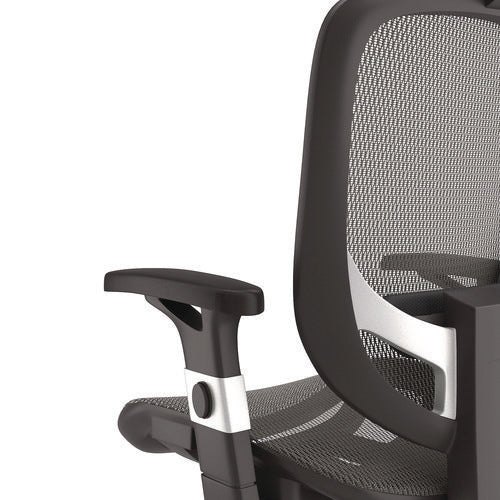 Minerva Ergonomic Mesh Swivel Task Chair, Supports Up To 275 Lb, 17.24 To 20.98 Seat Height, Gray Seat, Gray Back, Black Base