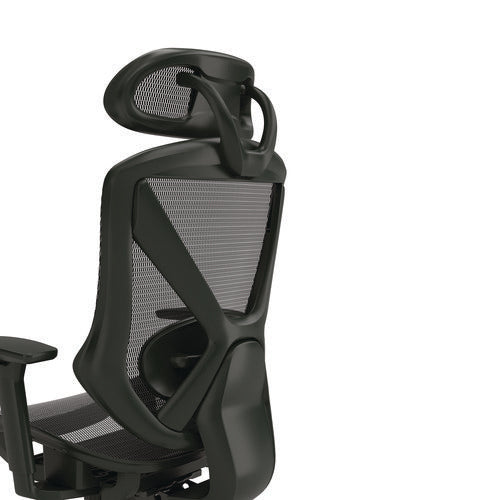 Taunton Ergonomic Mesh Swivel Task Chair, Supports Up To 275 Lb, 17.44 To 20.98 Seat Height, Black Seat/back, Black Base