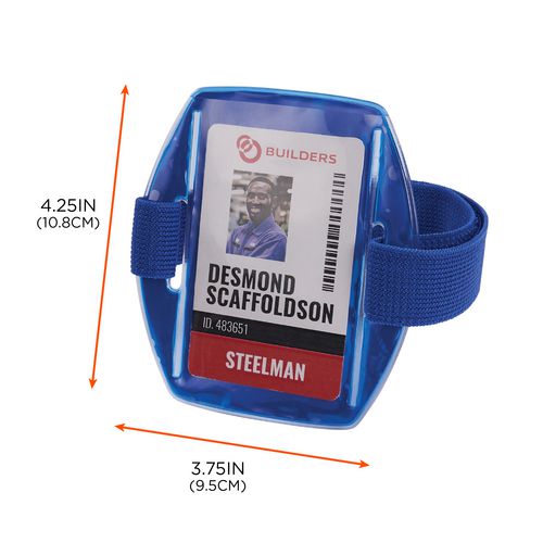 Squids 3386 Arm Band Id/badge Holder, Vertical, Blue 3.75 X 4.25 Holder, 2.5 X 4 Insert