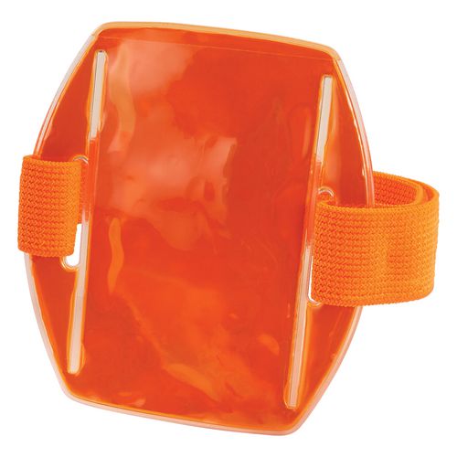 Squids 3386 Arm Band Id/badge Holder, Vertical, Orange, 3.75 X 4.25 Holder, 2.5 X 4 Insert, 10/pack