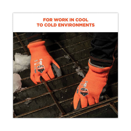 Proflex 7401 Coated Lightweight Winter Gloves, Orange, Medium, Pair