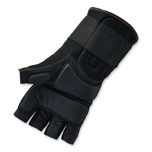 Proflex 910 Half-finger Impact Gloves + Wrist Support, Black, 2x-large, Pair