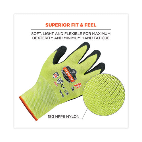 Proflex 7021 Hi-vis Nitrile-coated Cr Gloves, Lime, Large, 144 Pairs/carton