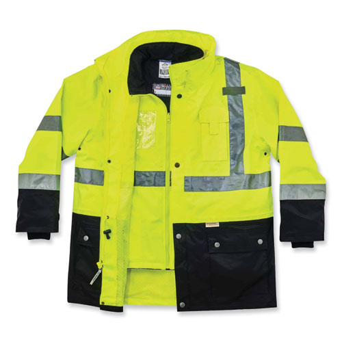 Glowear 8388 Class 3/2 Hi-vis Thermal Jacket Kit, 2x-large, Lime