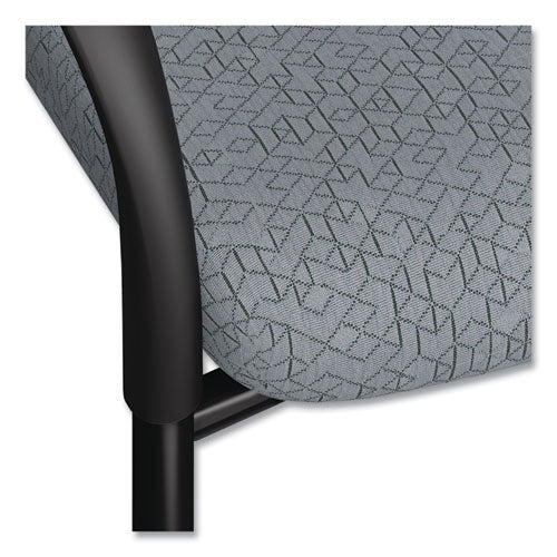 Ignition Series Mesh Back Mobile Stacking Chair, Fabric Seat, 25 X 21.75 X 33.5, Basalt/black