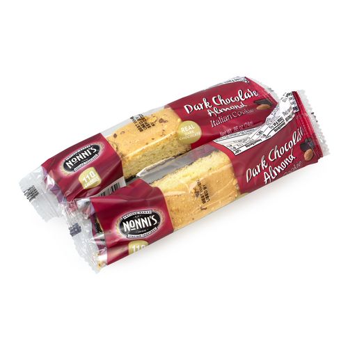 Biscotti, Dark Chocolate Almond, 0.88 Oz Packet, 25/tub, 2 Tubs/carton