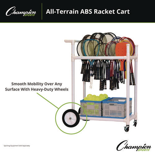 All-terrain Abs Racket Cart, 20" Wide X 33" Long, White