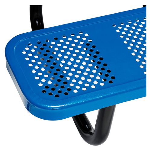 Perforated Steel Picnic Table, Square, 81 X 81 X 29.5, Blue Top, Blue Base/legs