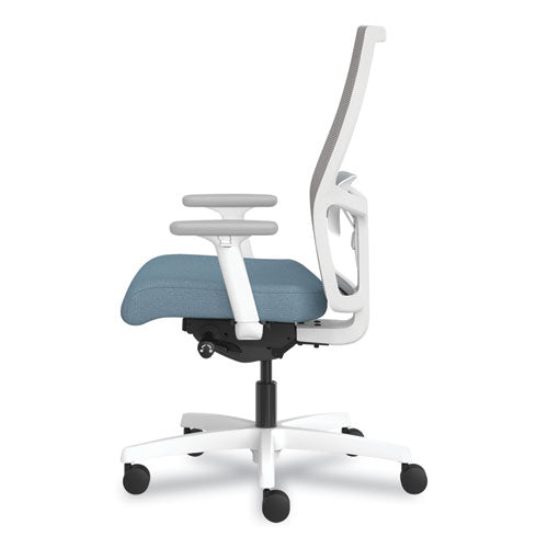 Ignition 2.0 4-way Stretch Mid-back Mesh Task Chair, White Lumbar Support, Carolina Seat, Fog Back, White Base