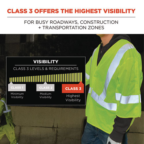 Glowear 8315ba Class 3 Hi-vis Breakaway Safety Vest, 4x-large To 5x-large, Lime