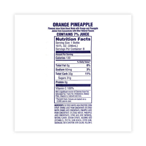 Fruit Juice Variety Pack, Fruit Punch, Grape, And Orange Pineapple, 10 Oz Bottles, 24/carton