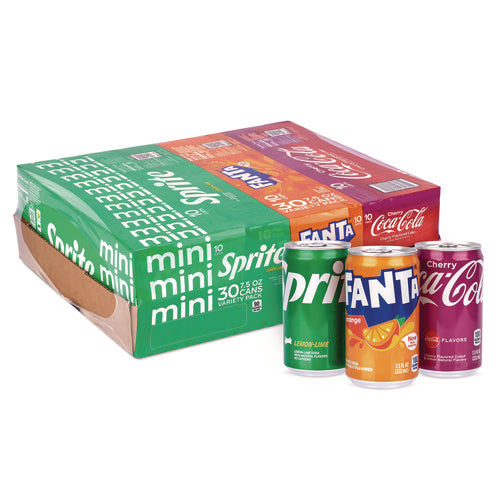 Mini Cans Variety Pack, Assorted Flavors, 7.5 Oz Can, 30/carton