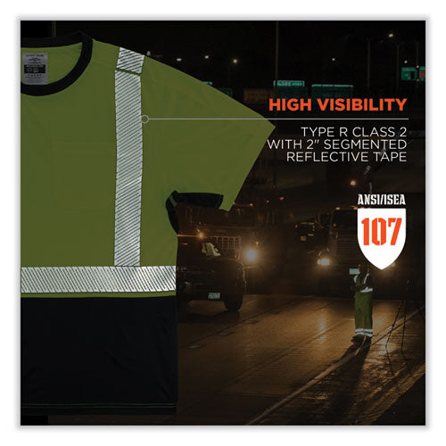 Glowear 8283bk Class 2 Lightweight Performance Hi-vis T-shirt, Polyester, 3x-large, Lime