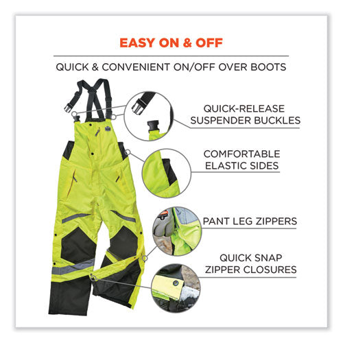 Glowear 8928 Class E Hi-vis Insulated Bibs, 2x-large, Lime