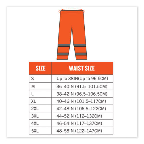 Glowear 8916 Class E Lightweight Hi-vis Rain Pants, Large, Orange