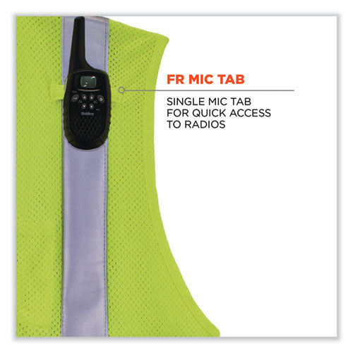 Glowear 8263frhl Class 2 Fr Safety Economy Hook And Loop Vest, Modacrylic Mesh/cotton, 4x-large/5x-large, Lime