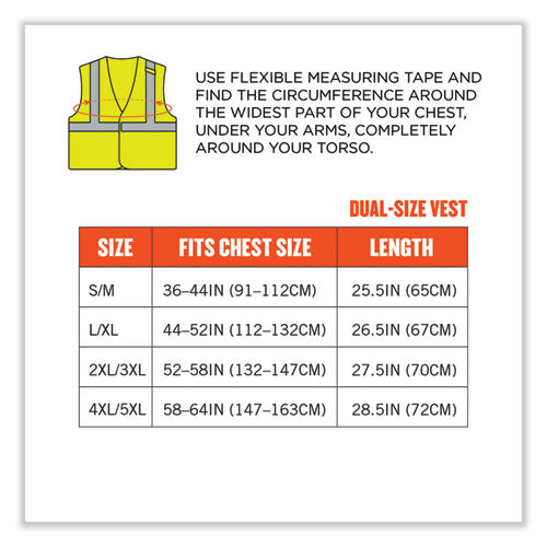 Glowear 8263frhl Class 2 Fr Safety Economy Hook And Loop Vest, Modacrylic Mesh/cotton, 4x-large/5x-large, Lime