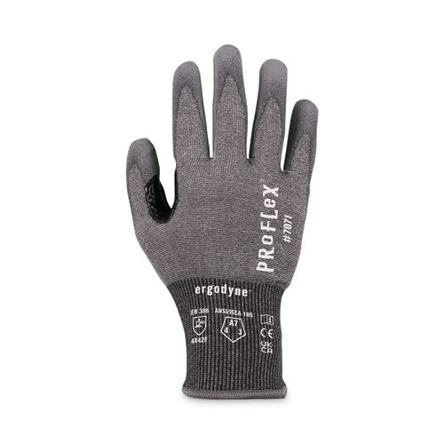 Proflex 7071 Ansi A7 Pu Coated Cr Gloves, Gray, Small, Pair