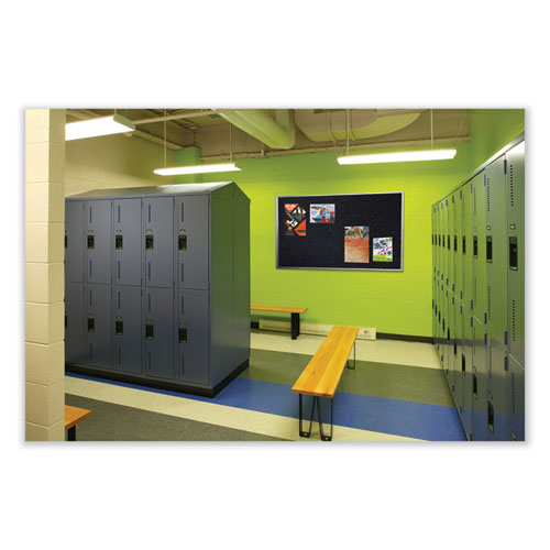 Aluminum-frame Recycled Rubber Bulletin Boards, 120.5" X 48.5", Confetti Surface, Satin Aluminum Frame