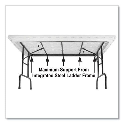 Adjustable Folding Tables, Rectangular, 72" X 30" X 22" To 32", Gray Granite Top, Black Legs, 4/pallet