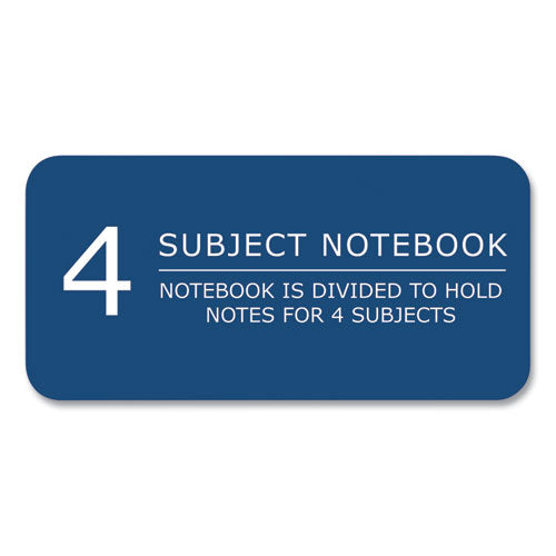 Subject Wirebound Notebook, 4-subject, Medium/college Rule, Randomly Assorted Cover, (200) 11 X 9 Sheets, 12/carton