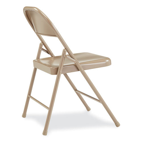 900 Series All-steel Folding Chair, Supports Up To 250 Lb, 17.75" Seat Height, Beige Seat, Beige Back, Beige Base, 4/carton