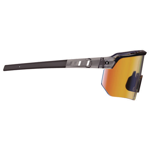 Skullerz Aegir-afaspm Anti-scratch And Enhanced Anti-fog Safety Glasses, Clear Smoke Frame, Orange Mirror Polycarb Lens