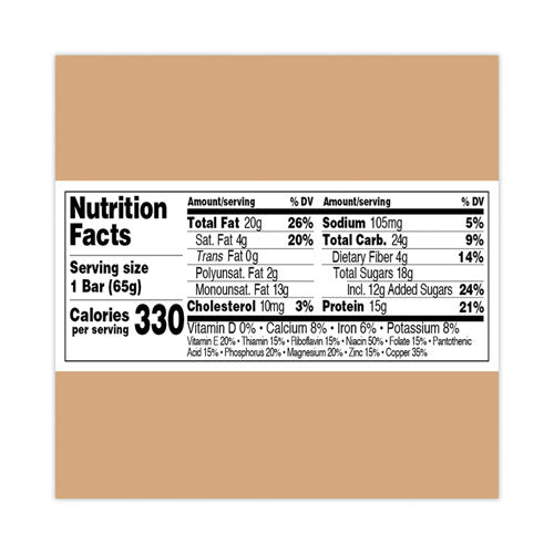 Refrigerated Protein Bar, Dark Chocolate Peanut Butter With Sea Salt, 2.3 Oz Bar, 16/carton