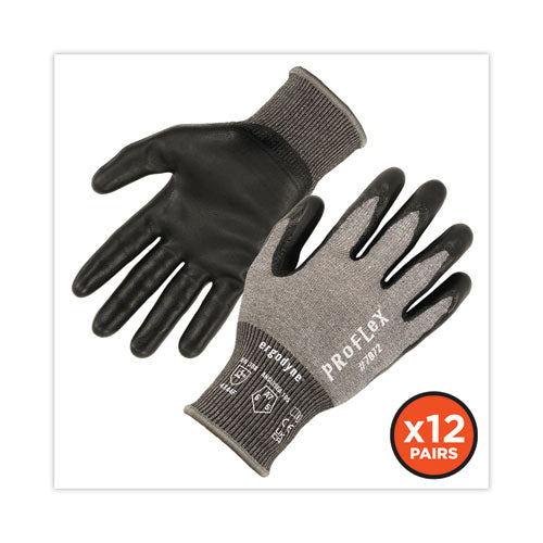 Proflex 7072 Ansi A7 Nitrile-coated Cr Gloves, Gray, Large, 12 Pairs/pack