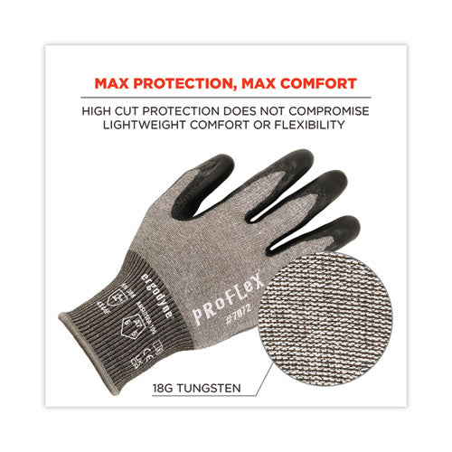 Proflex 7072 Ansi A7 Nitrile-coated Cr Gloves, Gray, Large, 12 Pairs/pack