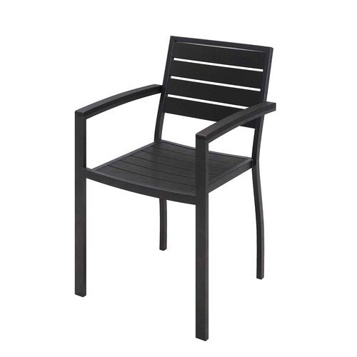 Eveleen Outdoor Patio Table With Two Black Powder-coated Polymer Chairs And Two Benches, 32 X 55, Gray