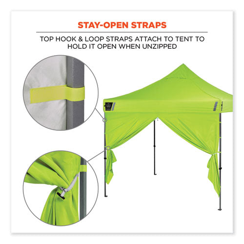 Shax 6096 Pop-up Tent Sidewall With Zipper, Single Skin, 10 Ft X 10 Ft, Polyester, Lime