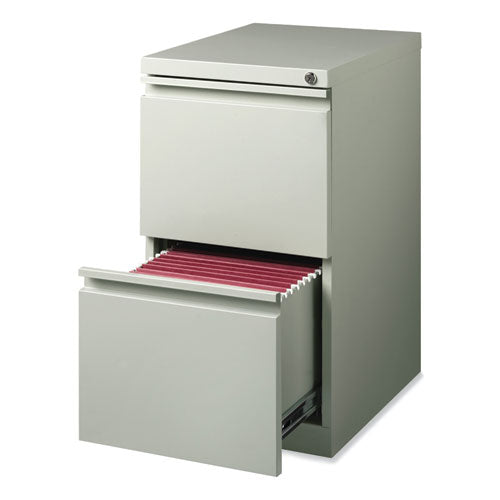 Full-width Pull 20 Deep Mobile Pedestal File, 2-drawer: File/file, Letter, Light Gray, 15 X 19.88 X 27.75