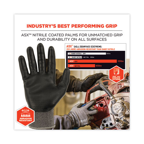 Proflex 7072 Ansi A7 Nitrile-coated Cr Gloves, Gray, Medium, 12 Pairs/pack