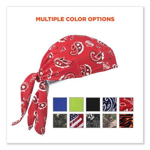 Chill-its 6615 High-performance Bandana Doo Rag With Terry Cloth Sweatband, One Size Fits Most, Red Western