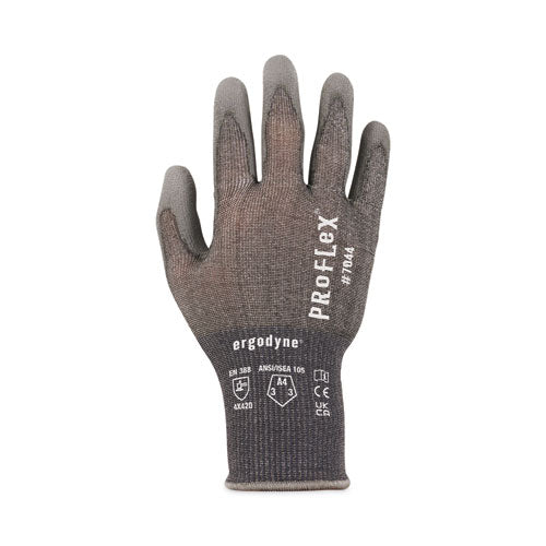 Proflex 7044 Ansi A4 Pu Coated Cr Gloves, Gray, Medium, Pair