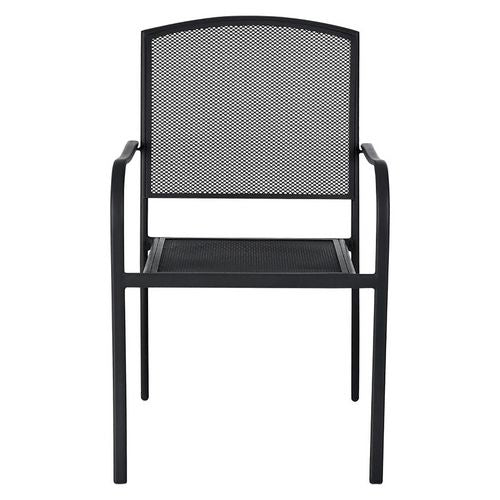 Interion Mesh Cafe Table And Chair Sets, Round, 36" Dia X 29"h, Black Top, Black Base/legs